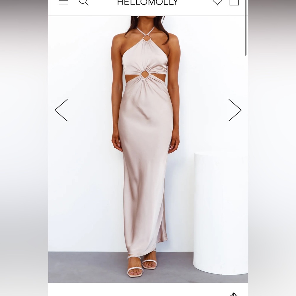 Hello Molly FOUND YOU MAXI DRESS BEIGE  (XS) -New with tags